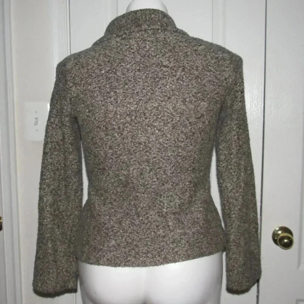 CABI Shawl Collar Knit Button Front Brown Tan Cardigan Style #340 Jacket Size M - Picture 6 of 7